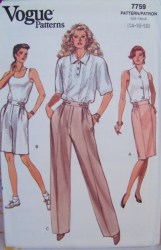 7759 SO EZ VOG STRT SKIRT, SHORTS,  PANTS PATTERN 14-18